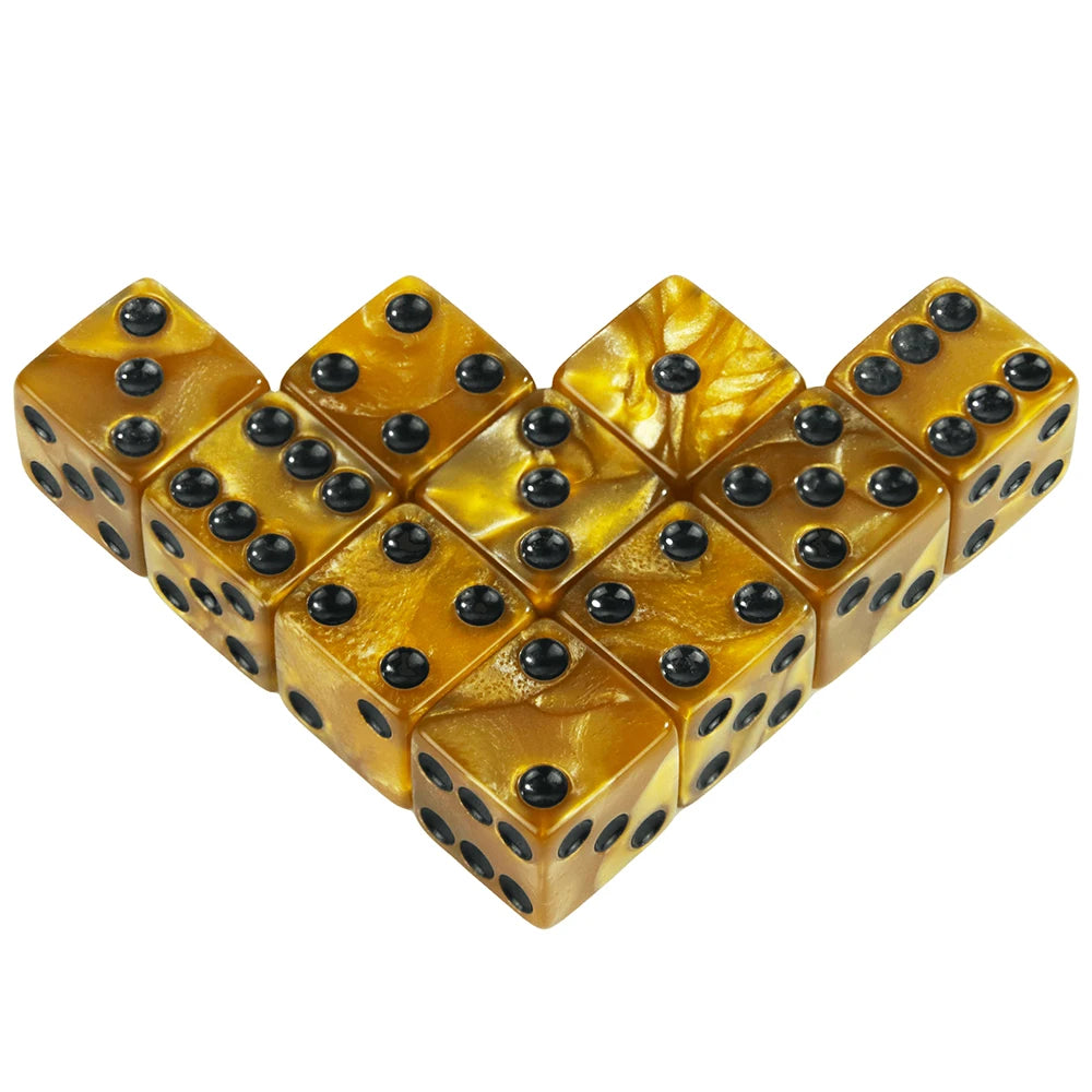 10-Pack Acrylic D6 Dice – 16mm Standard Dice for Games or Party Play