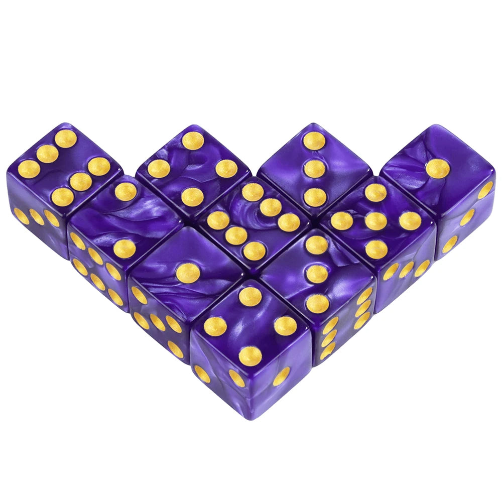 10-Pack Acrylic D6 Dice – 16mm Standard Dice for Games or Party Play
