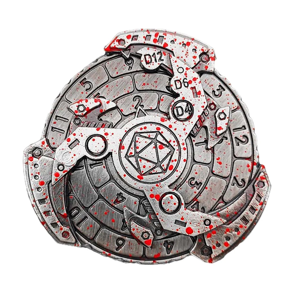 7-in-1 Metal DnD Dice Spinner – Mechanical Roulette Gyro by Shunmaii