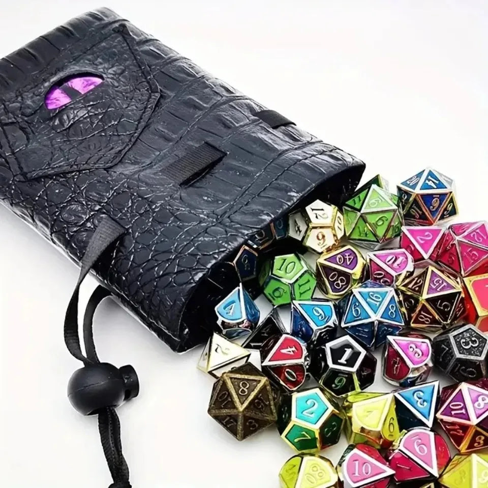 Dragon Eye Dice Bag – PU Leather Pouch for Tabletop Dice