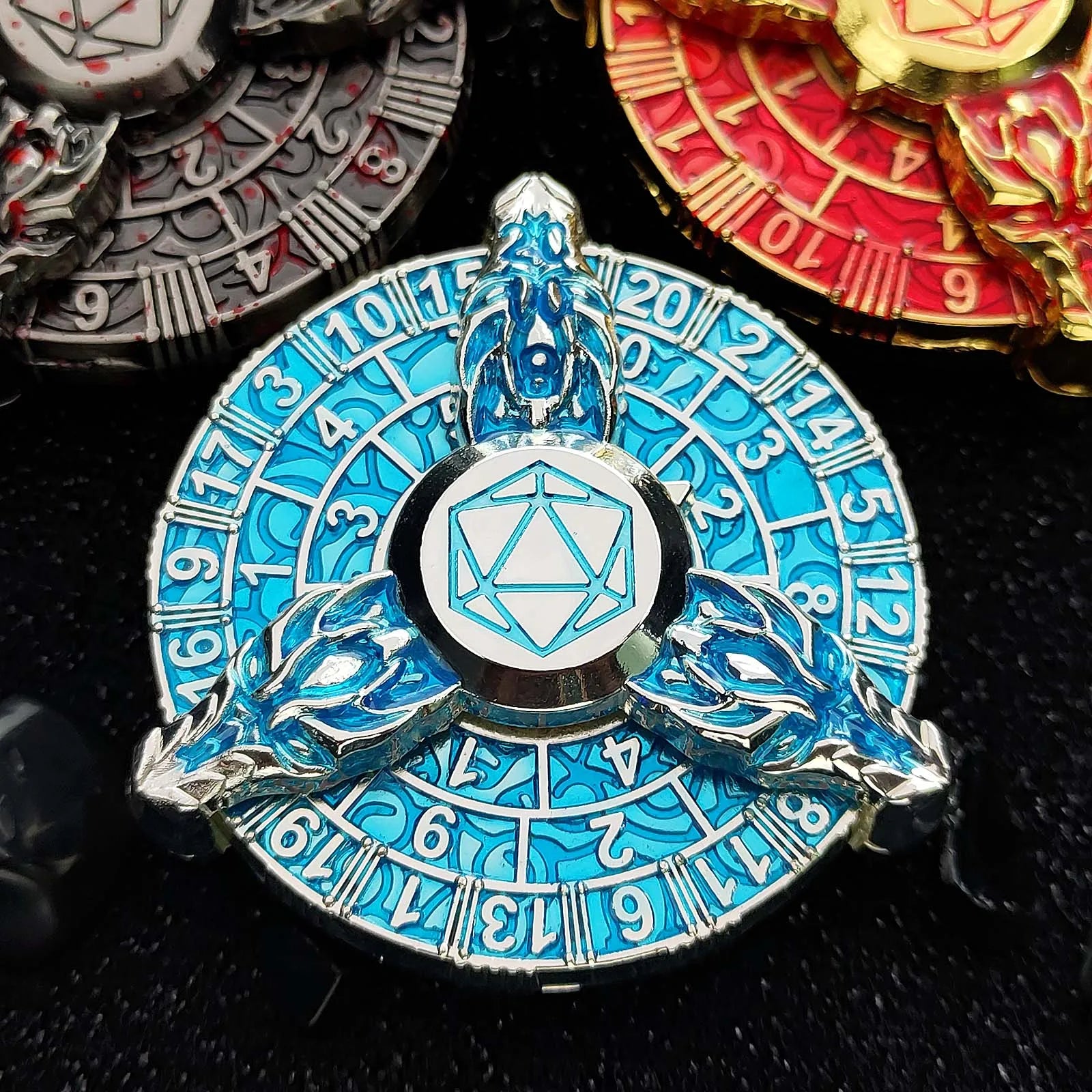 7-in-1 Metal Dice Spinner – Polyhedral Roulette Gyro for DnD & RPG