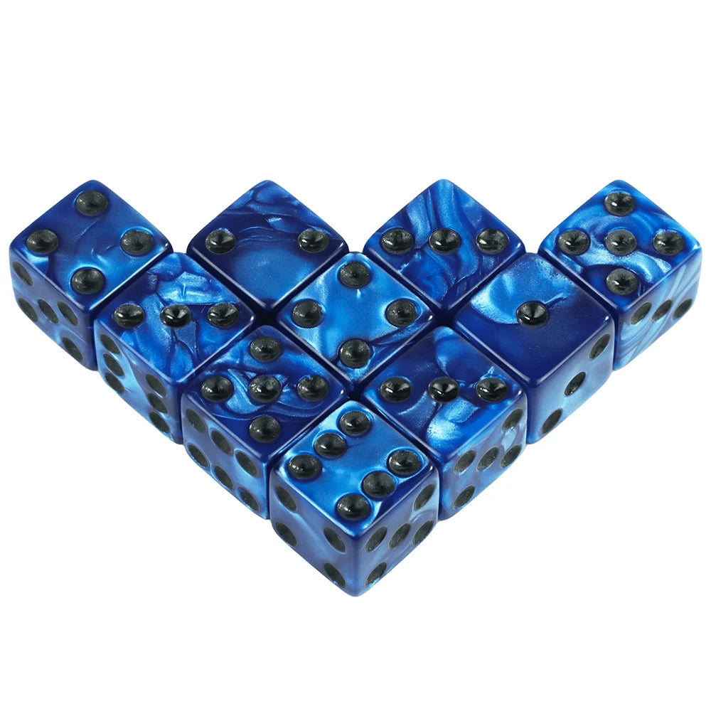 10-Pack Acrylic D6 Dice – 16mm Standard Dice for Games or Party Play