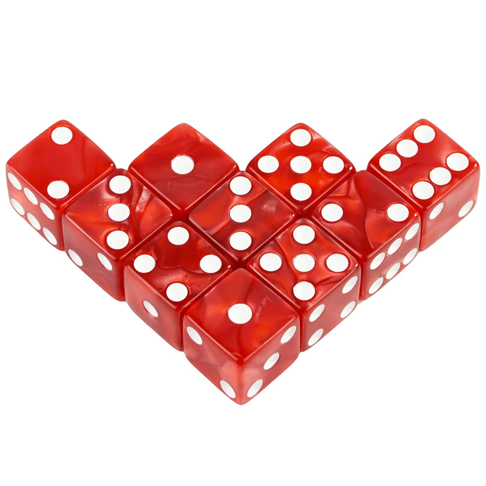 10-Pack Acrylic D6 Dice – 16mm Standard Dice for Games or Party Play