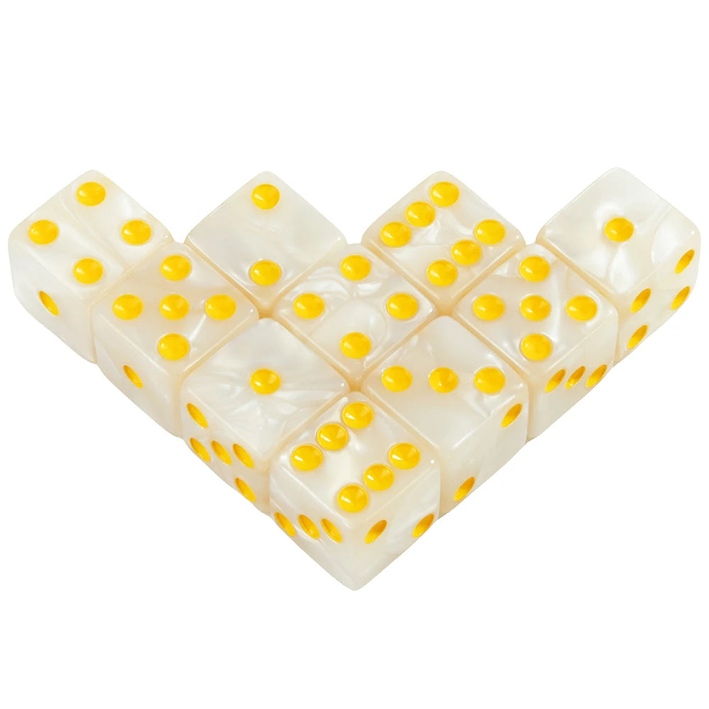 10-Pack Acrylic D6 Dice – 16mm Standard Dice for Games or Party Play