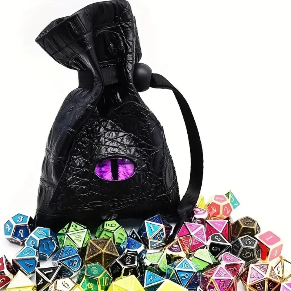 Dragon Eye Dice Bag – PU Leather Pouch for Tabletop Dice