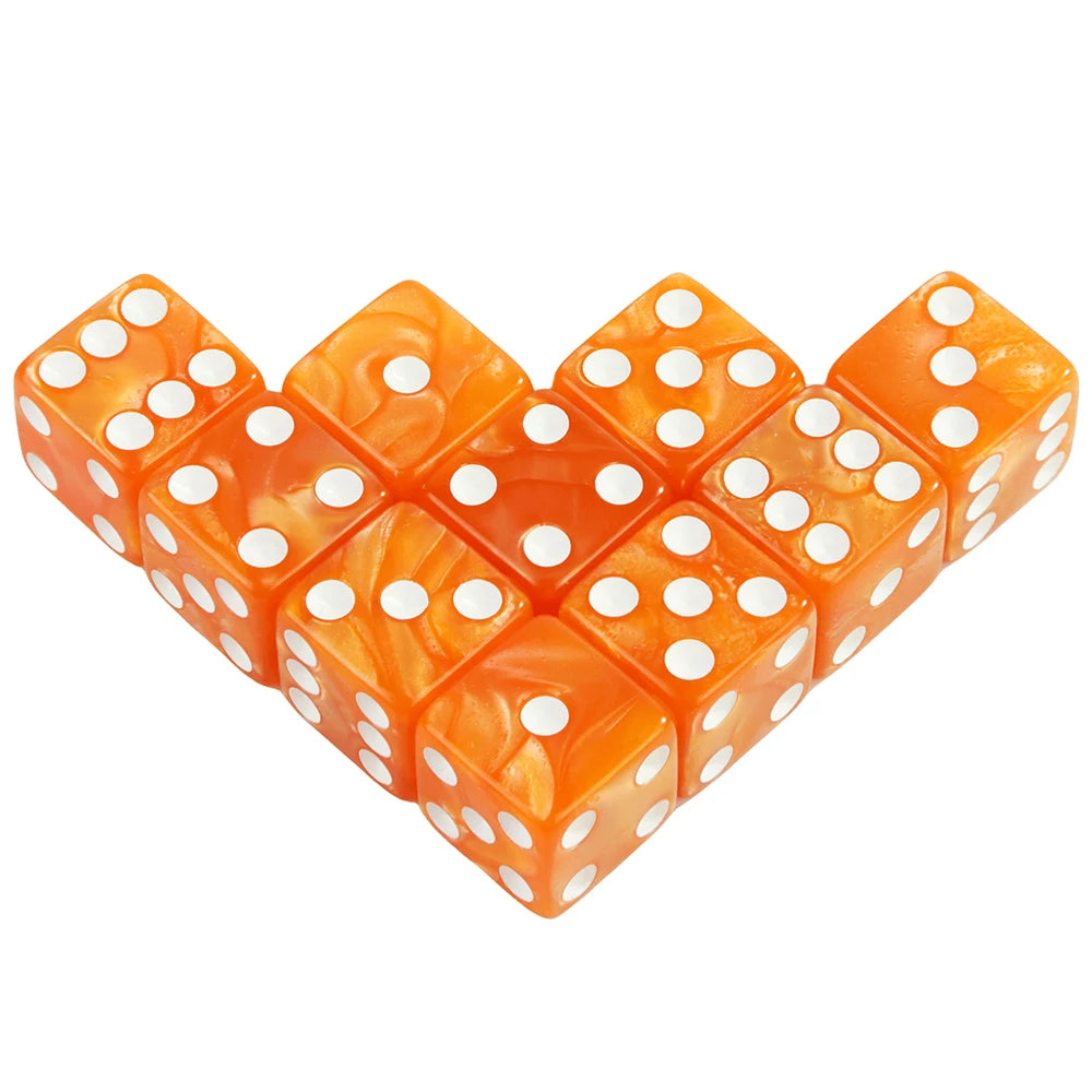 10-Pack Acrylic D6 Dice – 16mm Standard Dice for Games or Party Play