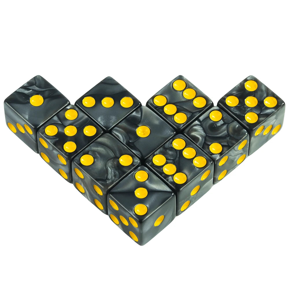 10-Pack Acrylic D6 Dice – 16mm Standard Dice for Games or Party Play
